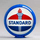 Standard Oval 13.5" Gas Pump Globe with Light Blue Plastic Body