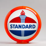 Standard Oval 13.5" Gas Pump Globe with Orange Plastic Body