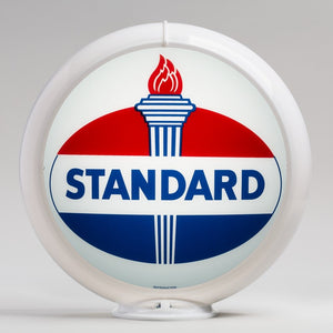 Standard Oval 13.5" Gas Pump Globe with White Plastic Body