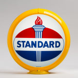 Standard Oval 13.5" Gas Pump Globe with Yellow Plastic Body