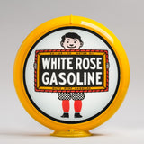 White Rose "Boy" 13.5" Gas Pump Globe with Yellow Plastic Body