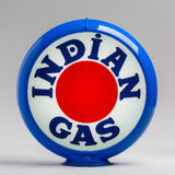 Indian "Bullseye" 13.5" Gas Pump Globe with Light Blue Plastic Body
