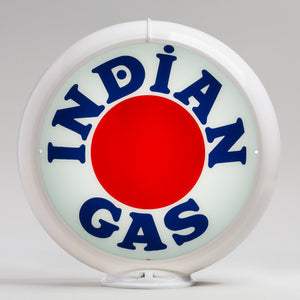 Indian "Bullseye" 13.5" Gas Pump Globe with White Plastic Body