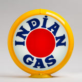 Indian "Bullseye" 13.5" Gas Pump Globe with Yellow Plastic Body