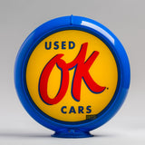 OK Used Cars 13.5" Gas Pump Globe with Light Blue Plastic Body