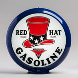 Red Hat Gasoline 13.5" Gas Pump Globe with Dark Blue Plastic Body