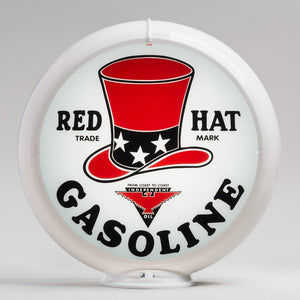 Red Hat Gasoline 13.5" Gas Pump Globe with White Plastic Body