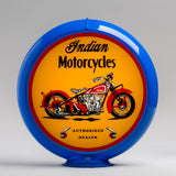 Indian M.C. (Motorcycle) 13.5" Gas Pump Globe with Light Blue Plastic Body