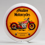 Indian M.C. (Motorcycle) 13.5" Gas Pump Globe with White Plastic Body
