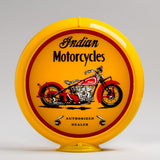 Indian M.C. (Motorcycle) 13.5" Gas Pump Globe with Yellow Plastic Body