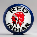 Red Indian 13.5" Gas Pump Globe with Dark Blue Plastic Body