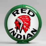 Red Indian 13.5" Gas Pump Globe with Green Plastic Body