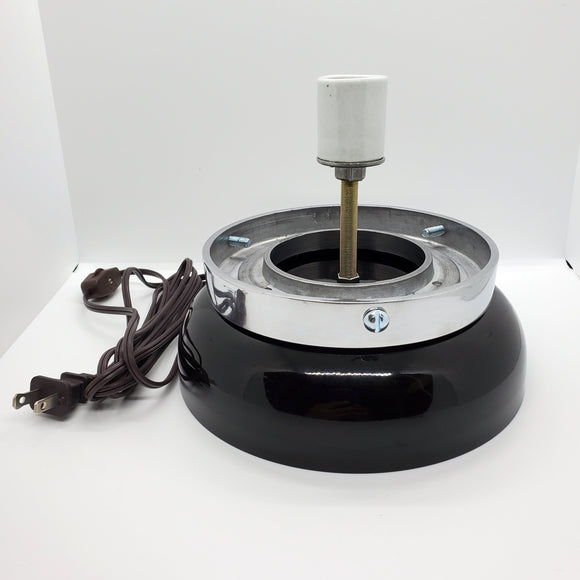 Black Powder Coated Lamp Display Base with Mounting Ring