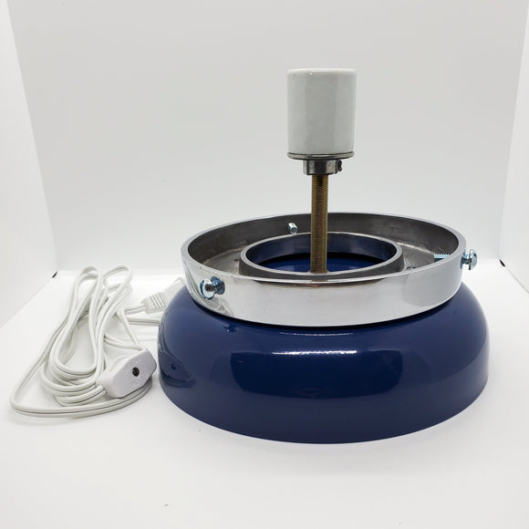 Dark Blue Powder Coated Lamp Display Base with Mounting Ring