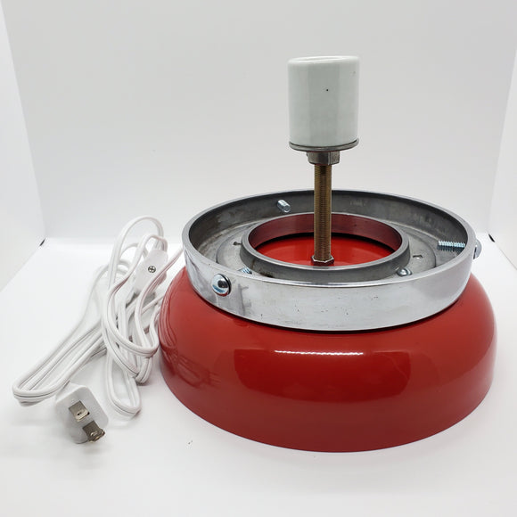 Red Powder Coated Lamp Display Base with Mounting Ring